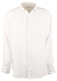 Long Sleeve Ventana Plaid Linen Camp Shirt (Color: White, Size L)