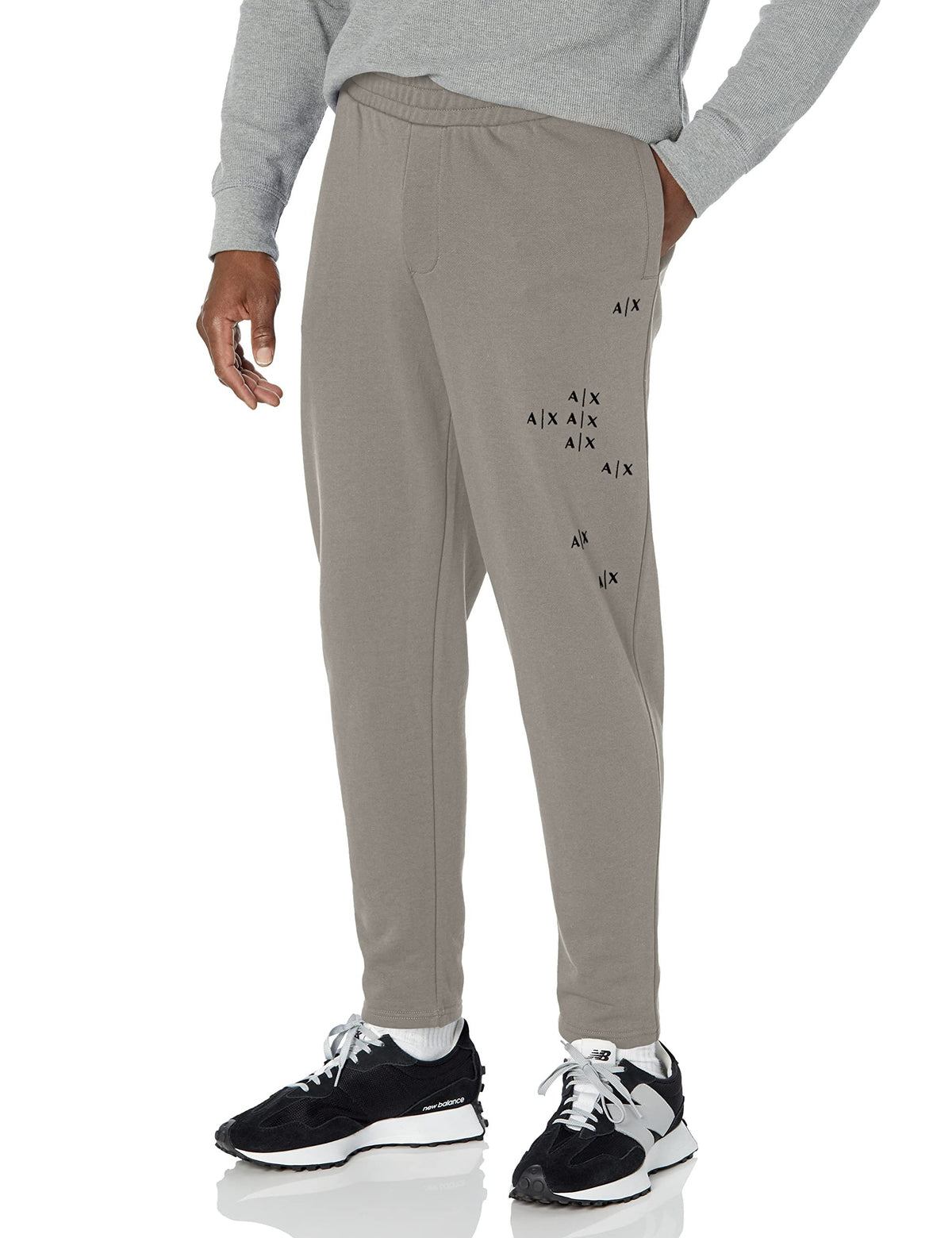 Armani Exchange Men's Falling Logo Elastic Waistband Trousers