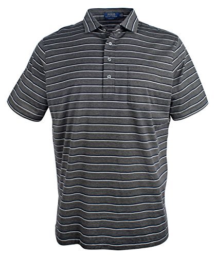 Hampton Lisle Men's Striped Polo Shirt WHtr Medium