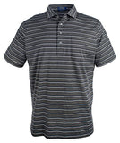 Hampton Lisle Men's Striped Polo Shirt WHtr Medium