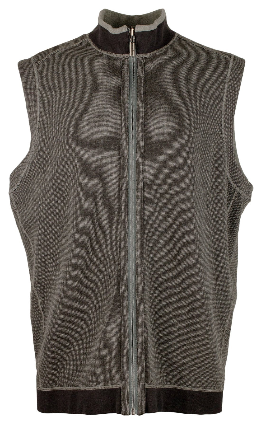 Tommy Bahama Men's Flip Coast Full Zip Reversible Vest Coal Heather