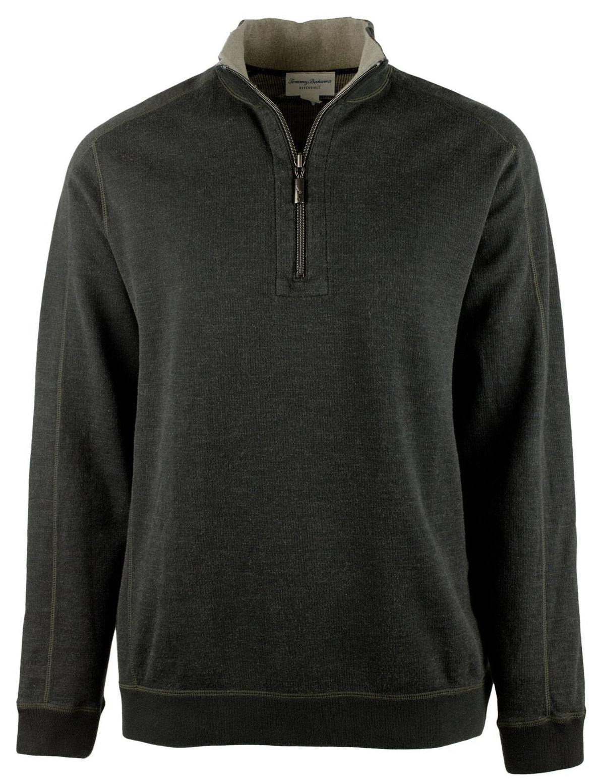 Tommy Bahama Erkek Flipsider Yarım Fermuarlı Çift Taraflı Sweatshirt Orta Boy