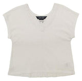 Ralph Lauren Kid's Girl's Cap Sleeve Jersey Top Shirt-W-4/4T White