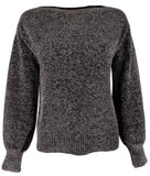 Women's Luna Chenille Boatneck Long Sleeve Sweater NGry XS