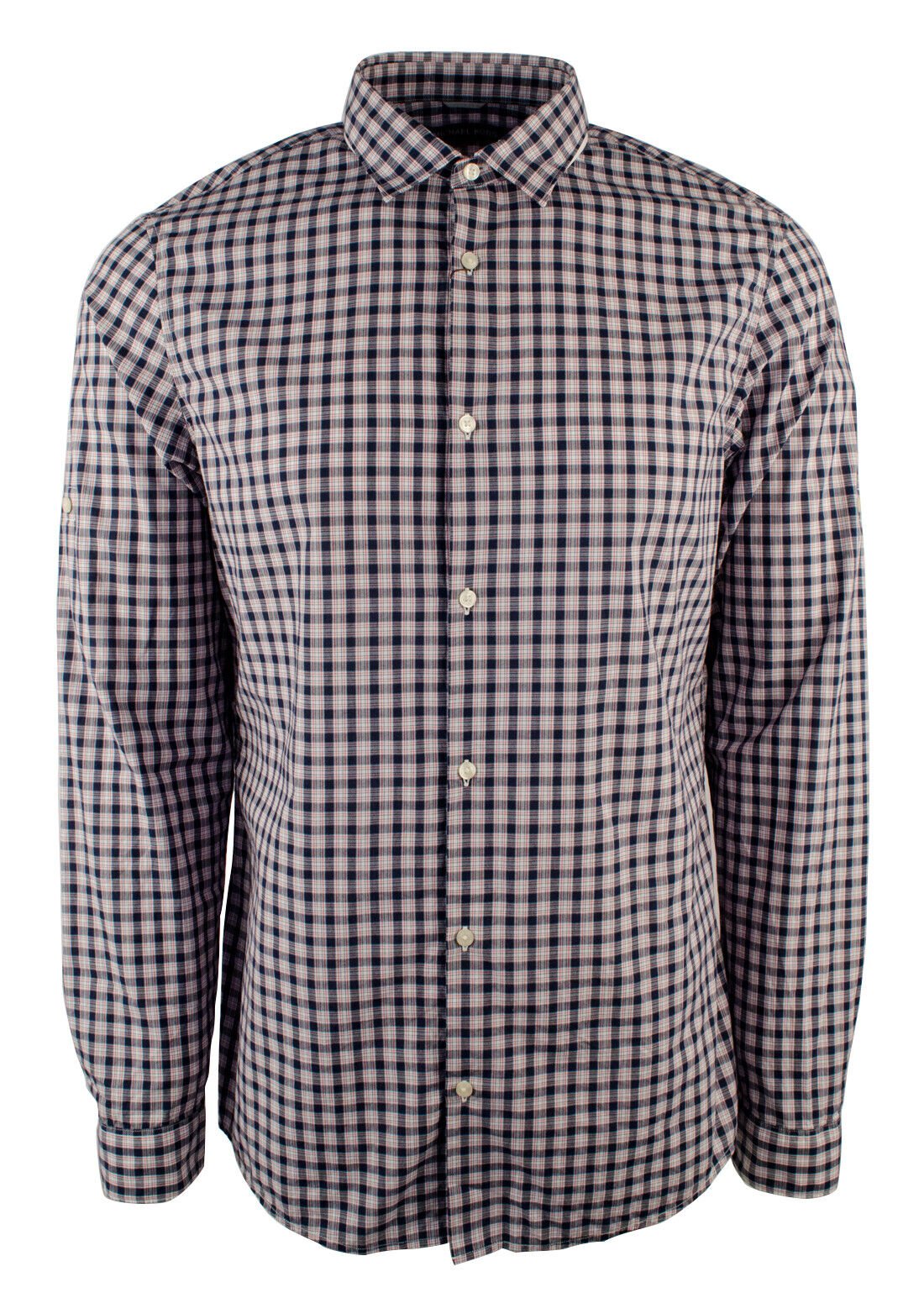 Michael Kors Men's Long Sleeve Shane Plaid Slim Fit Shirt-NR-S