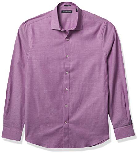 Men's Dress Shirt Slim Fit Stretch Solid, Muave, 15" Neck 34"-35" Sleeve
