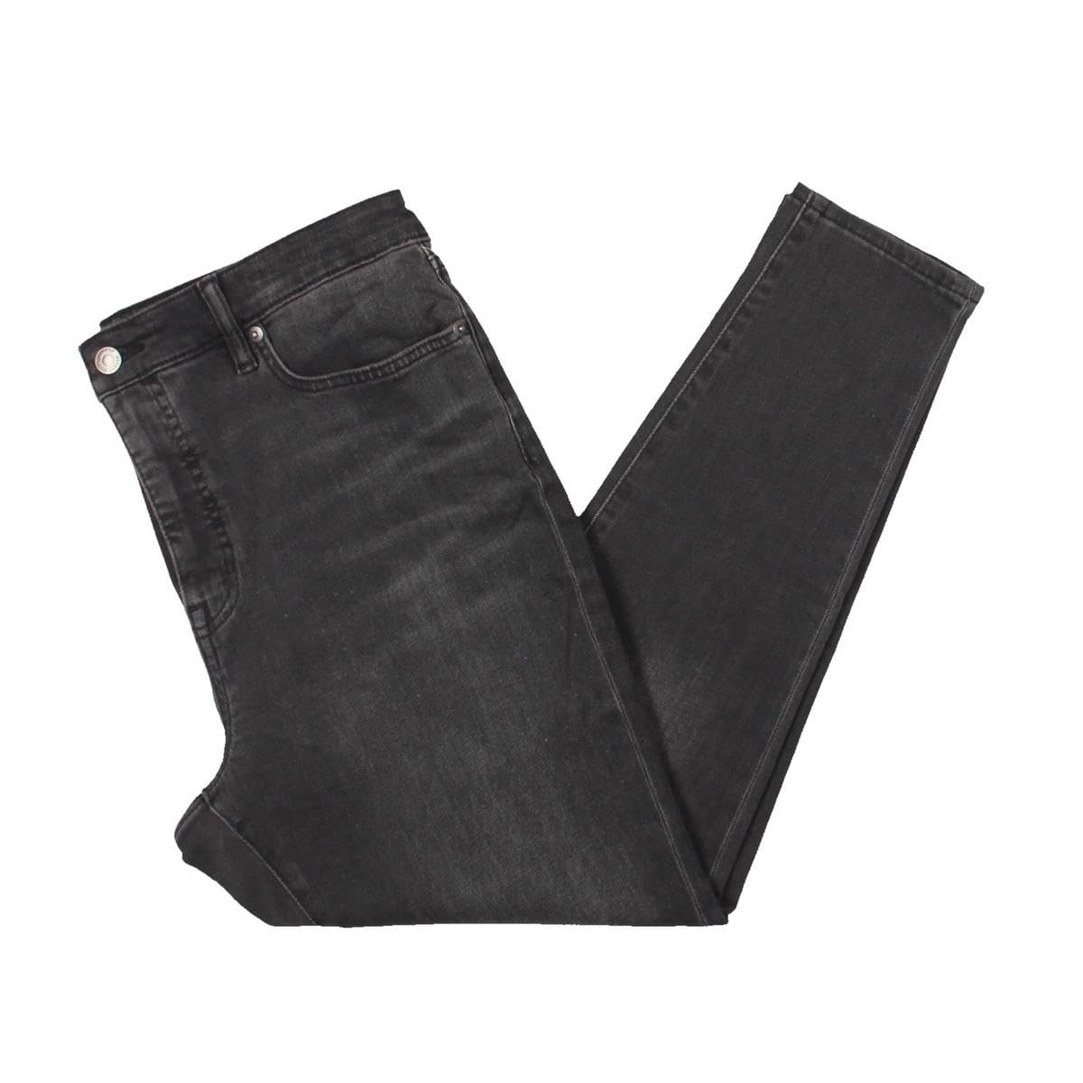 Lauren Ralph Lauren Womens Petites High Rise Stretch Skinny Jeans Black 14P