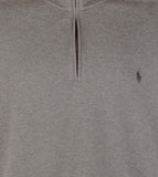 POLO RALPH LAUREN Men's Big & Tall Double-Knit Mesh Quarter-Zip Pullovert Gry 2XLT Grey