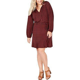 Michael Kors Women's Plus Printed Belted Sleeves Dress TB 2X