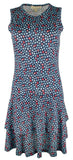 Michael Kors Women's Palm Crew Neck Tiered Flounce Sleeveless Dress