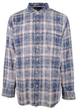 Tommy Bahama Mens Big & Tall Indigo Beach Paid Shirt (2XLT, Bering Blue)