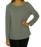 Michael Michael Kors Women's Long Sleeve Cowl Back Top New Navy Shirt