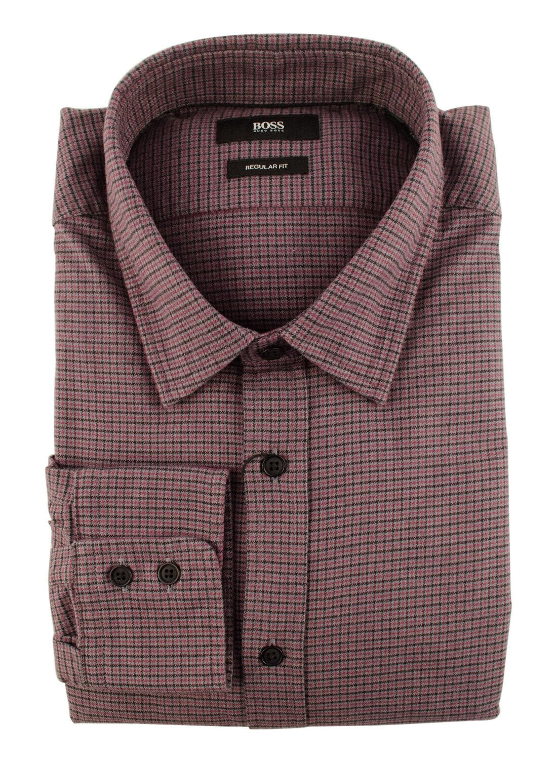 Boss Hugo Boss Men's Regular Fit Lukas Puppytooth Sport Shirts Purple