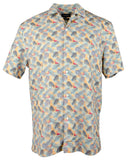 Bugatchi Men's Flamingo Printed Stretch Cotton Short Sleeve Shirt Small, Jaffa