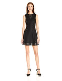 Armani Exchange Women's Faux Leather Fit and Flare Dress