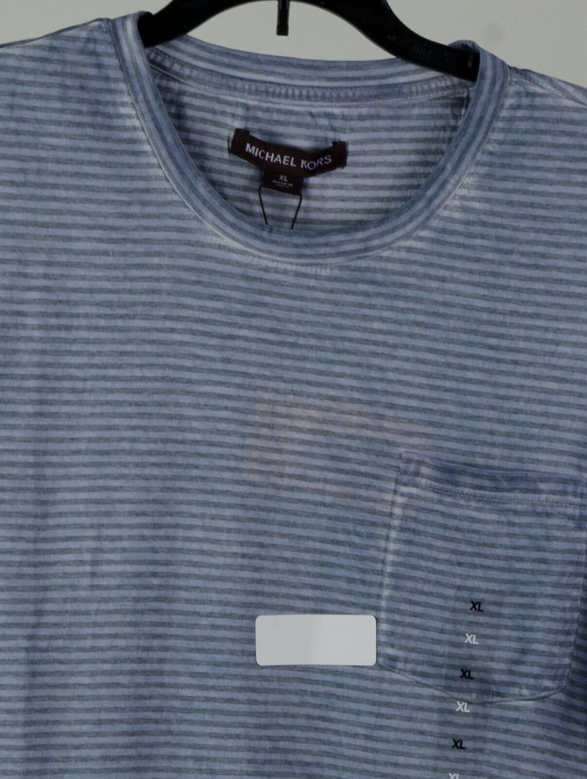 Customer Return Michael Kors Men's Striped Pocket T-Shirt-OB-XL