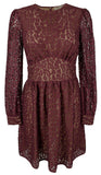 MICHAEL KORS Women's Allover Lace Lined Mini Dress Small Merlot