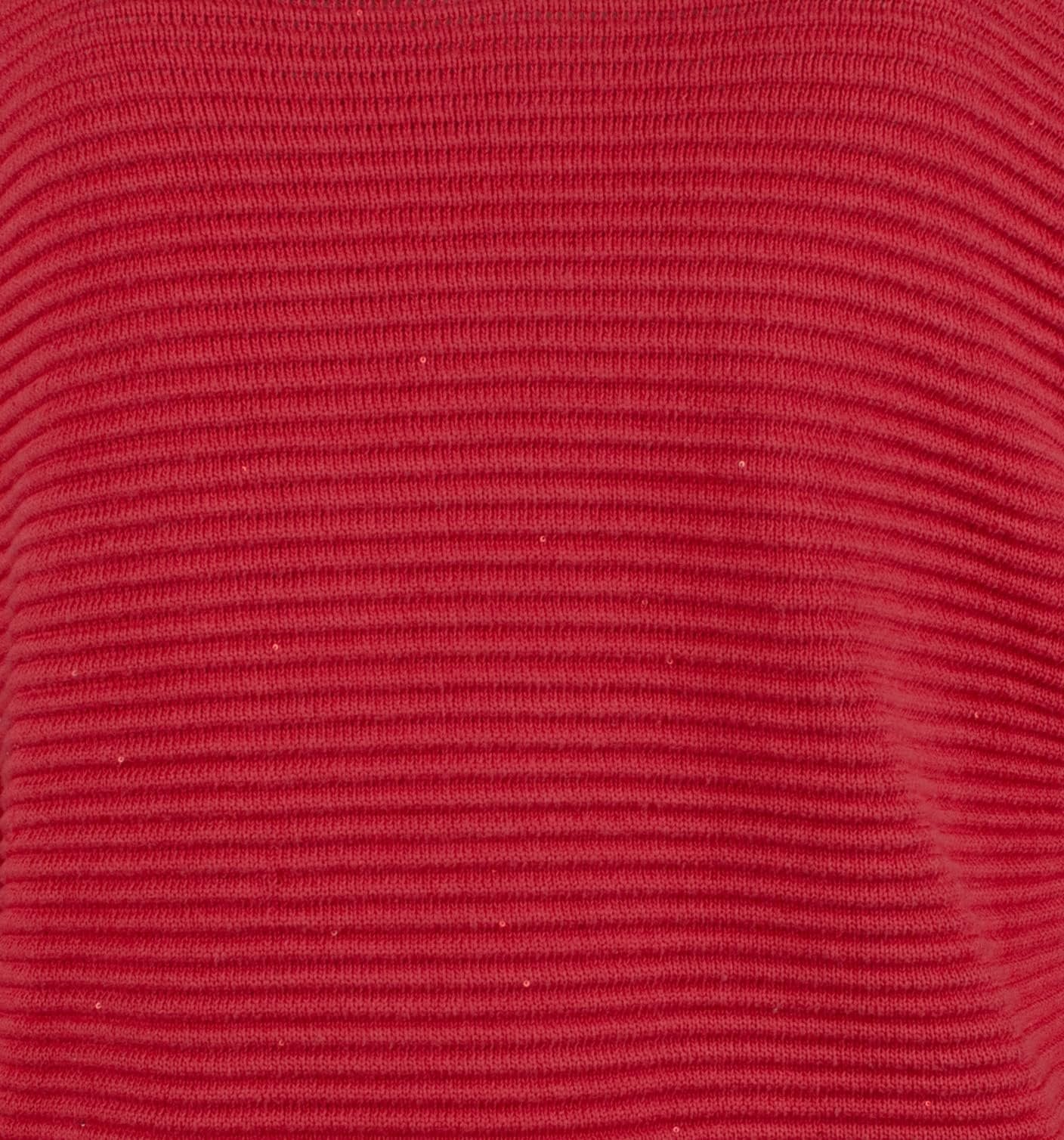 Suéter otomano con lentejuelas Bonita para mujer, cuello en V, rojo, talla grande