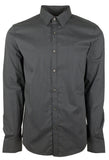 Michael Kors Men's Slim Fit Geometric Lines Long Sleeves Shirt Blck Small Black