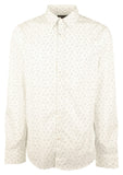 Men's Slim Fit Micro Dot Print Long Sleeves Shirt-DE-X-Large