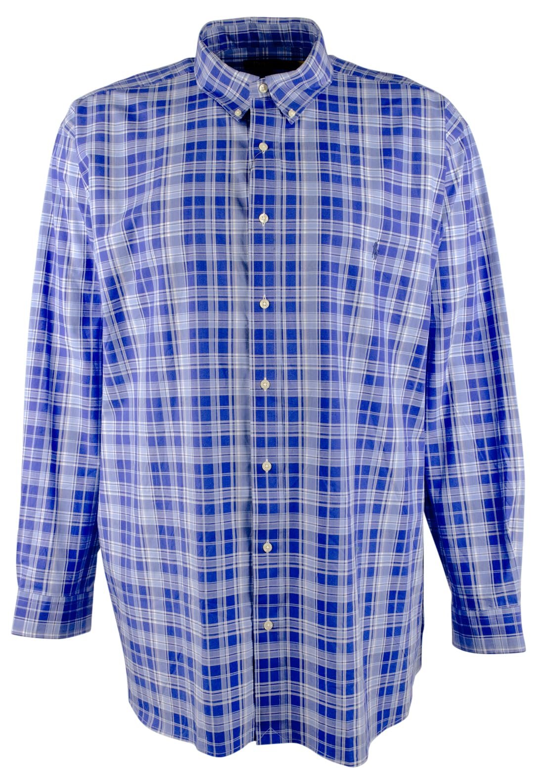 POLO RALPH LAUREN Men's Big & Tall Classic Fit Long Sleeve Plaid Stretch Poplin Shirt 4XB Multi