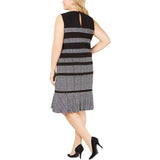 Michael Michael Kors Womens Plus Striped Printed Party Dress B/W 1X Black/White