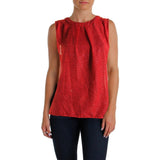 Michael Kors Women's Sleeveless Jacquard Pleated Textured Top