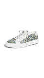 Tory Sport Women's Ruffle Sneakers, Wild Pansy/New Ivory, Floral, 9 M US