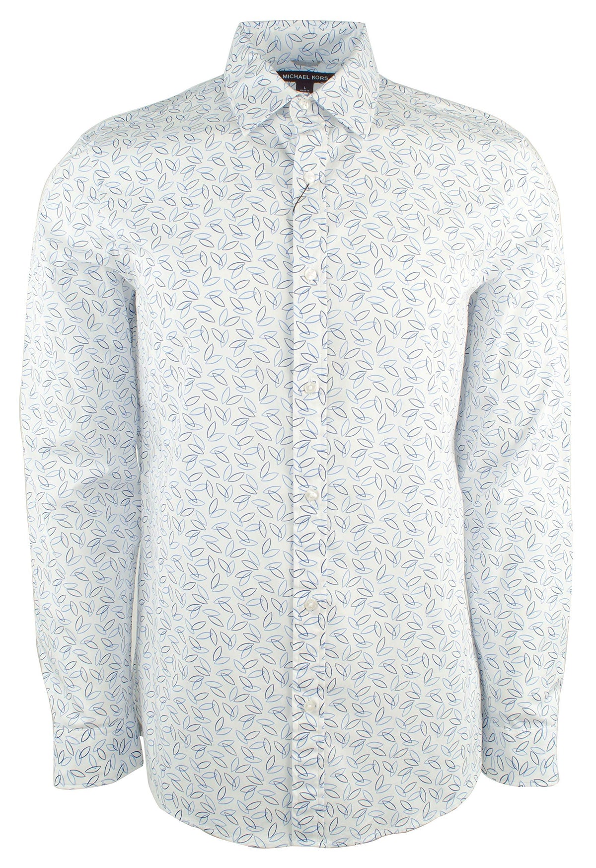 Men's Trim Stretch Cotton Long Sleeve Shirt-B-S