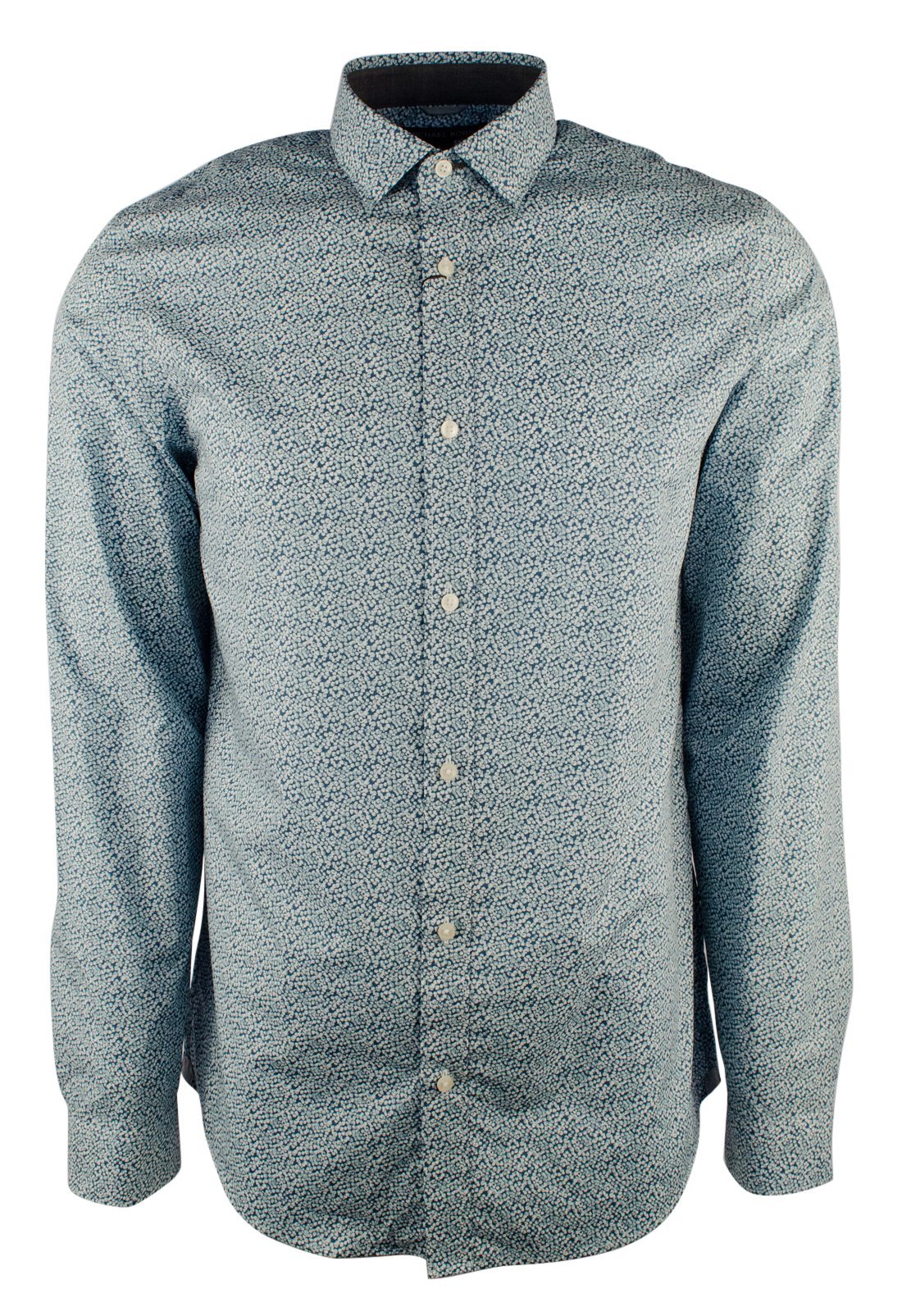 Men's Long Sleeve Bubble Print Slim Fit Shirt-K-L