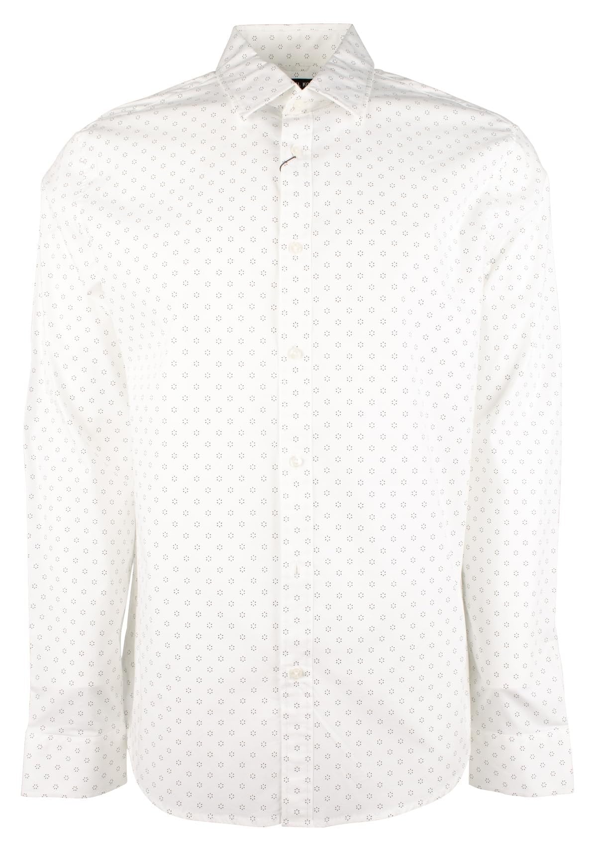 Michael Kors Men's Stretch Slim Fit Long Sleeve Shirt Wht X-Large