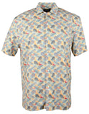 Bugatchi Men's Flamingo Printed Stretch Cotton Short Sleeve Shirt Small, Jaffa