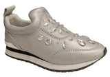 Tory Burch Women's Laney Embellished Slip-On Fashion Sneakers 6 M US Silver