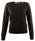 Women's Keyhole Tie-Back Sweater-B-L Black