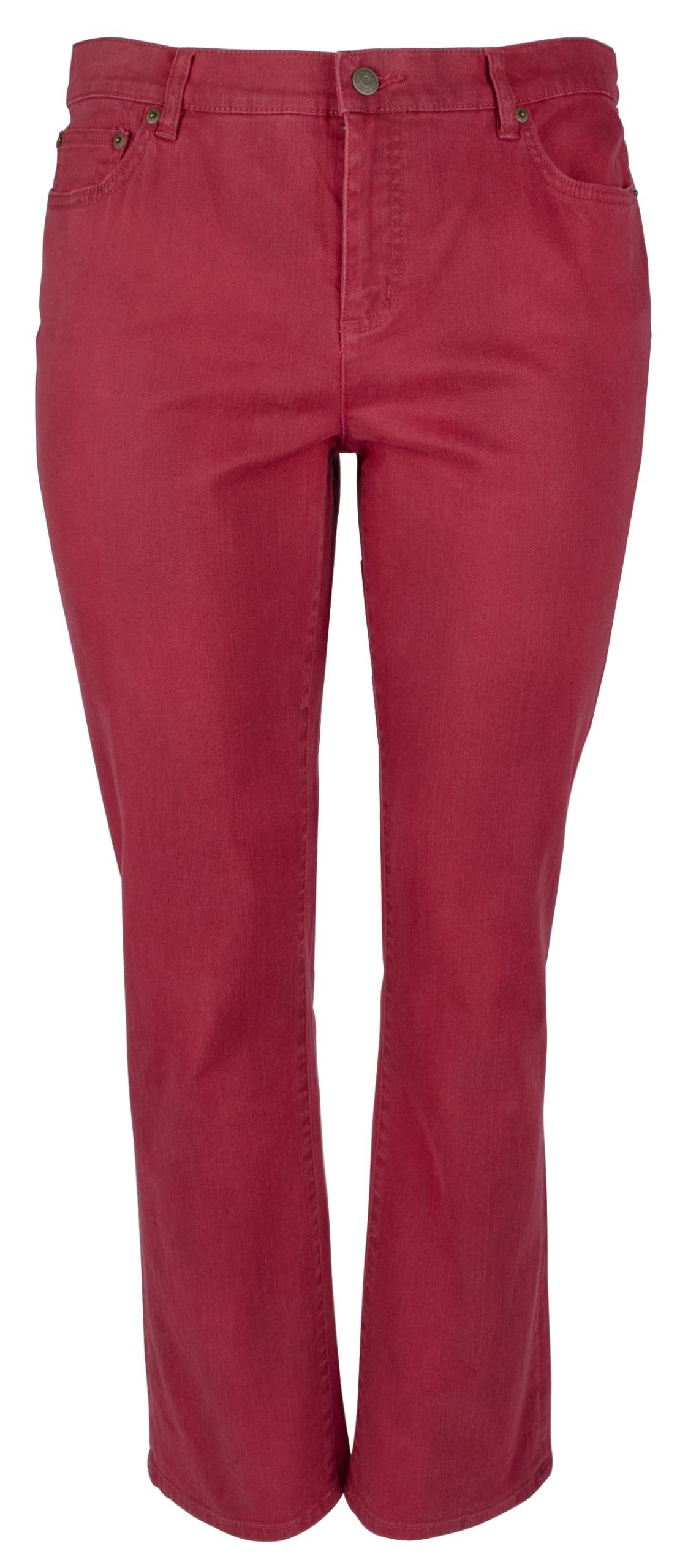 Ralph Lauren Women's Plus Size Slimming Modern Straight Stretch Jeans Pants 22WX32 Red