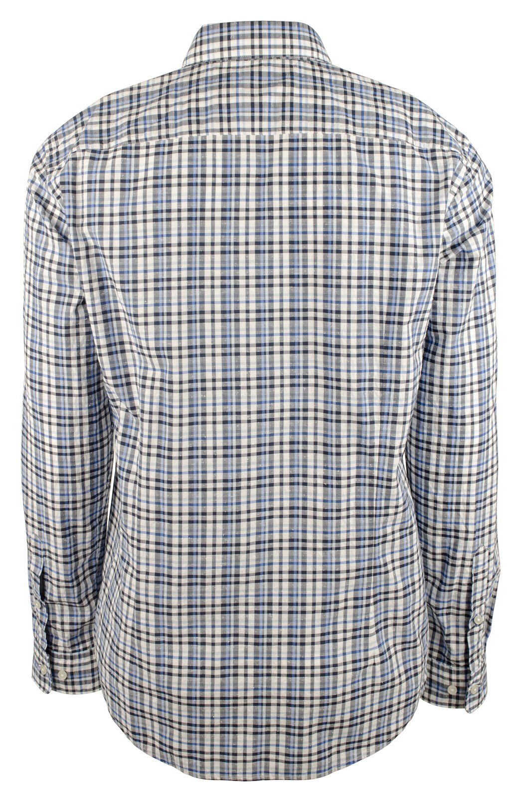 Hugo Boss Men's Rod Plaid Slim Fit Long Sleeves Shirt-MB-Large Medium Blue