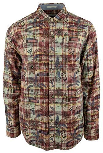 Tommy Bahama Men's Long Sleeve Palm Springs Plaid Camp Shirt Medium