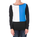 Ralph Lauren Women's Color Blocked Long Sleeve Pullover Sweaters Black Blue