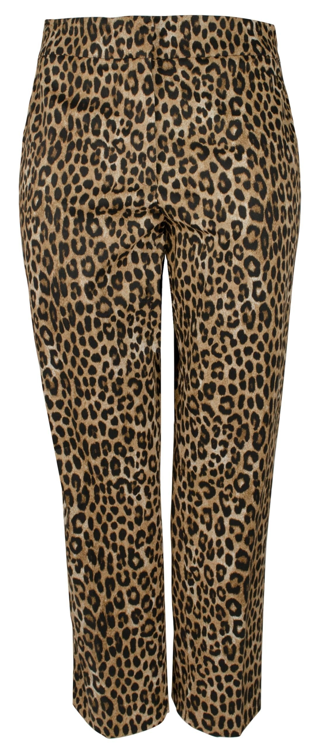 Michael Kors Women's Cheetah Print Stretch Twill Slim Leg Pants 14 Dark Camel, 31