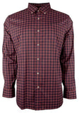 Men's Intercoastal Stretch Glenbrook Plaid Sport Shirt DR S Dark Red