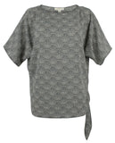 Michael Kors Women's Side Tie Hem Pullover Blouse Top BBlck XS