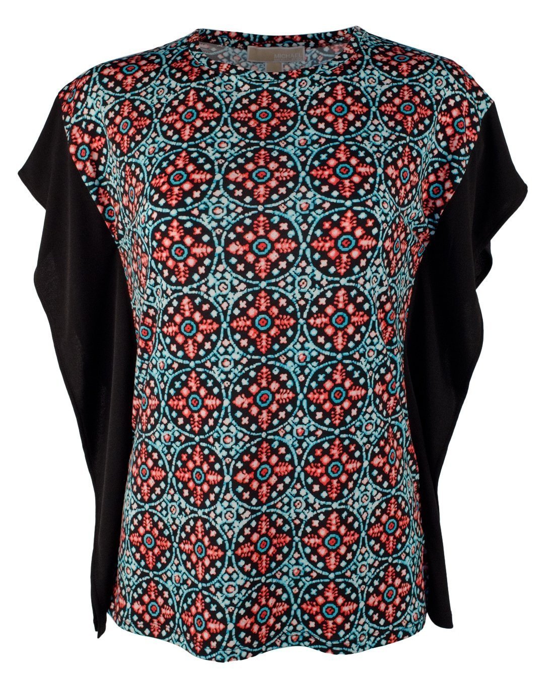 Michael Kors Women's Nui Tile Matte Jersey Rib Trim Top TB XS