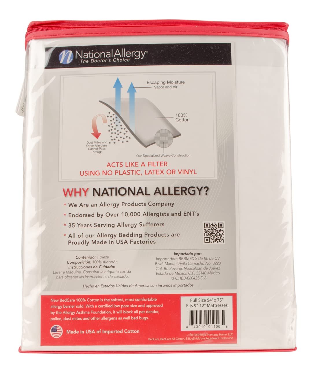 National Allergy Allergen & Mattress Cover, Full
