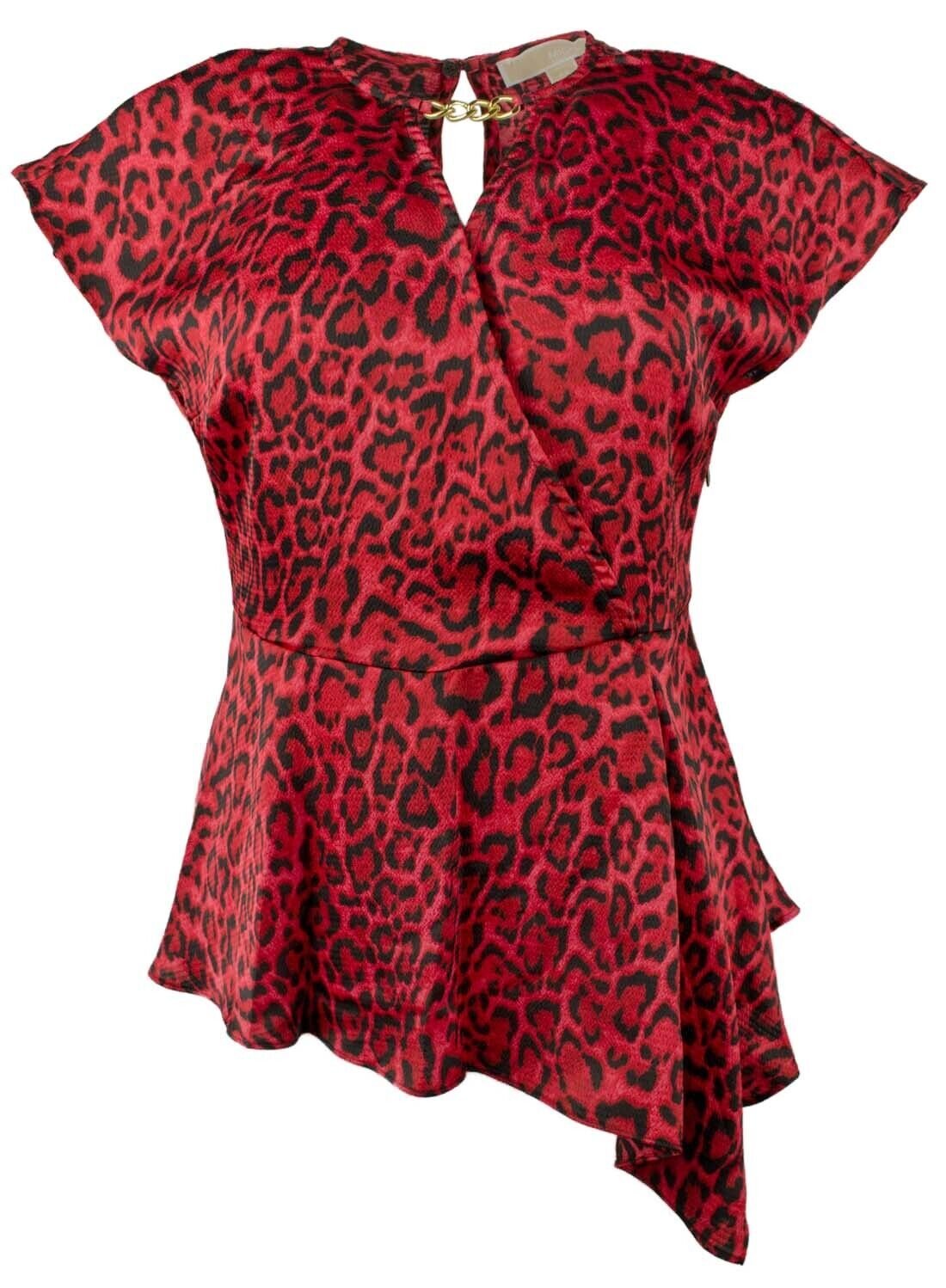 Michael Kors Women's Wildcat Asymmetrical Hank Hem Top Blouse X Small