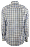 Hugo Boss Men's Rod Plaid Slim Fit Long Sleeves Shirt-MB-Large Medium Blue
