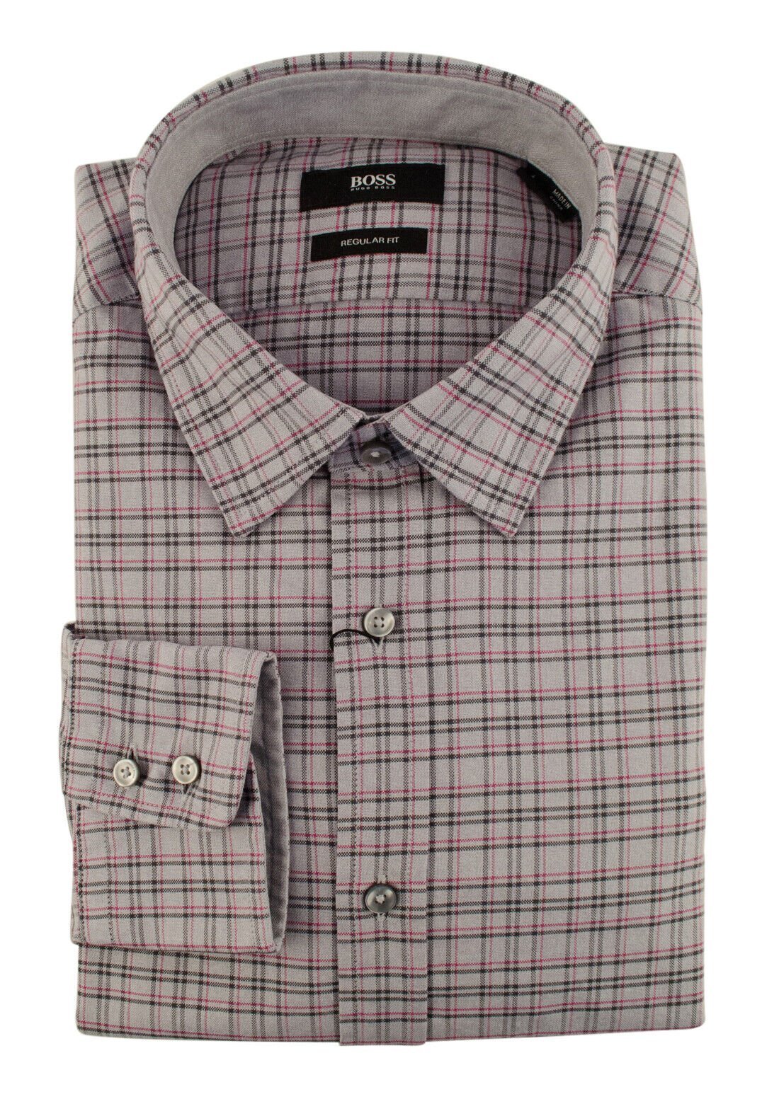 Boss Hugo Boss Men's Regular Fit Lukas Plaid Long Sleeve Dress Shirt M S