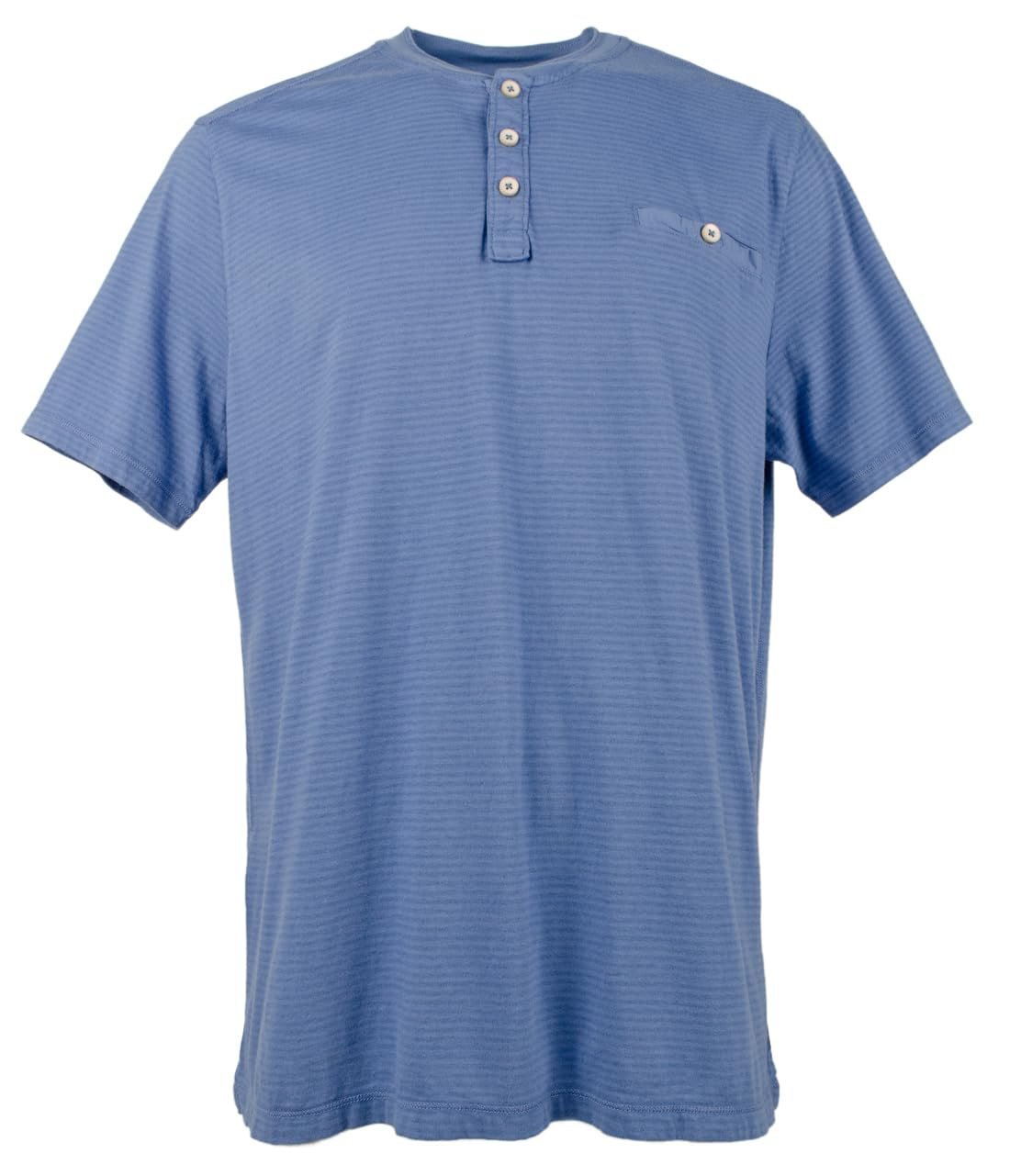 Tommy Bahama Erkek Schooner Çizgili Kısa Kollu Henley Tişörtü Hollanda Mavisi Orta Boy