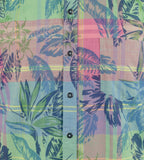 Tommy Bahama Men's Madras in Paradise Short Sleeve Shirt Blue Canal Small