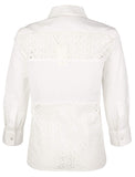 Blusa con ojales y patchwork para mujer de Tory Burch, talla NI 2