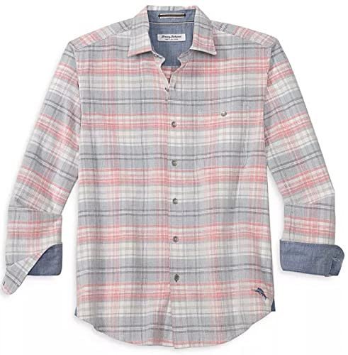 Tommy Bahama Men's Big & Tall Long Sleeve Coastline Corduroy Carmel Plaid Shirt Denimblau 3XLT